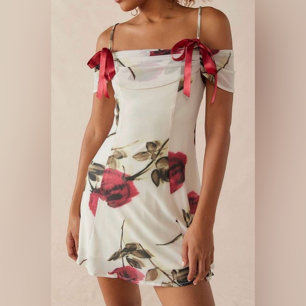 NWT Kimchi Blue Allison Floral Mesh Mini Dress (Urban Outfitters) Size XS